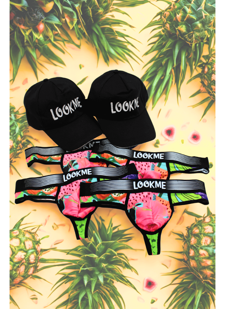 Pack 4 Strings Homme LM2402-57SWE LOOKME + 2 Casquettes Offertes